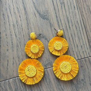BaubleBar Yellow Beaded Fringe Earrings